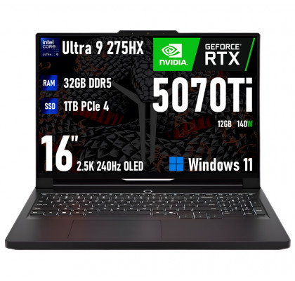 Игровой ноутбук Lenovo Legion Y9000P, Ultra 9 275HX, RTX 5070Ti, 32GB/1TB, 16" OLED 2.5K 240Hz, Windows 11, RU раскладка