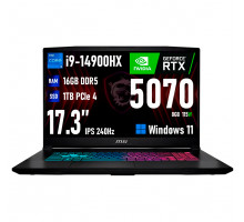 Ноутбук игровой MSI Katana 17HX, Core i9-14900HX, RTX 5070, 16ГБ/1ТБ, 17.3" IPS QHD 240Hz, Windows 11, RU клавиатура