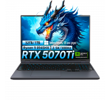 Игровой ноутбук MECHREVO Dragon 16 Pro, R9 8945HX, RTX 5070Ti, 32ГБ/1ТБ, 16" 2.5K IPS 300Hz, Windows 11, RU клавиатура