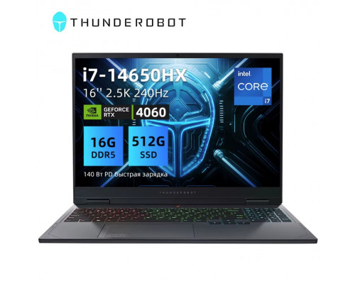  Игровой ноутбук Thunderobot R16 Core i7-14650HX, RTX4060, 16GB/512GB, 16" 2.5K 240 Гц, Windows 11, русская клавиатура