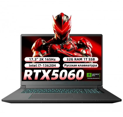 Ноутбук игровой Thunderobot 911X, Core i7-13620H, RTX 5060, 32ГБ/1ТБ, 17.3" QHD IPS 165Hz, Win 11, русская клавиатура